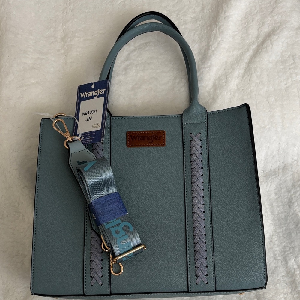 *CLEARANCE* Wrangler Teal Tote Bag with Blue Accents